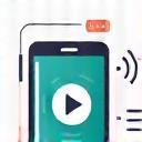 Ícone de streaming em telefone